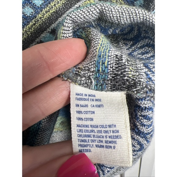 American Eagle Aztec Print Boho Embroidered Cotton Skirt Women's Size 8 - Picture 6 of 7